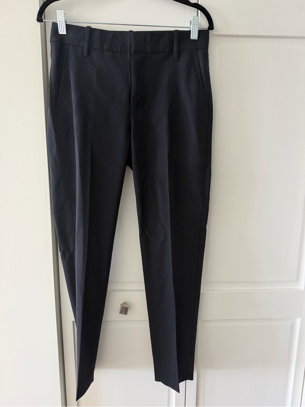 Vince Navy Italian Wool Blend Tailored Straight-Leg Trousers - Size 2